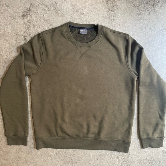 Eddie Bauer Men's Crewneck Sweater in Olive - Picture 1 of 5